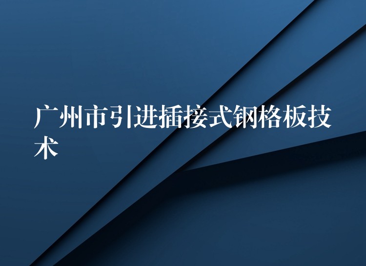 广州市引进插接式钢格板技术