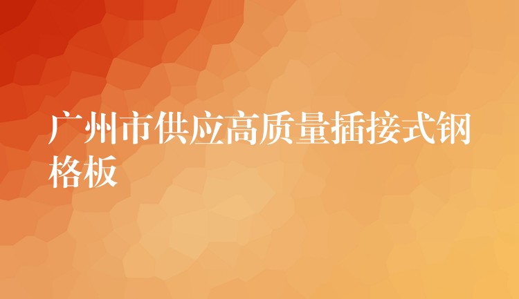 广州市供应高质量插接式钢格板